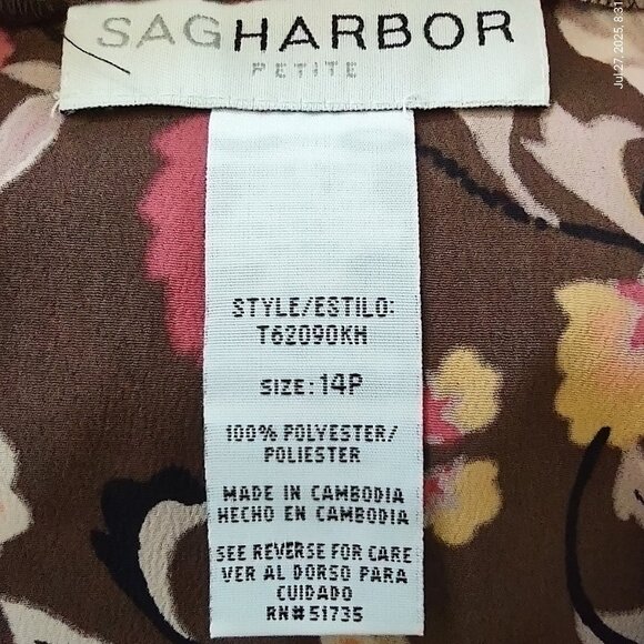 Sag Harbor Floral Flowy A-Line Skirt Size 14P NWOT - Picture 6 of 7